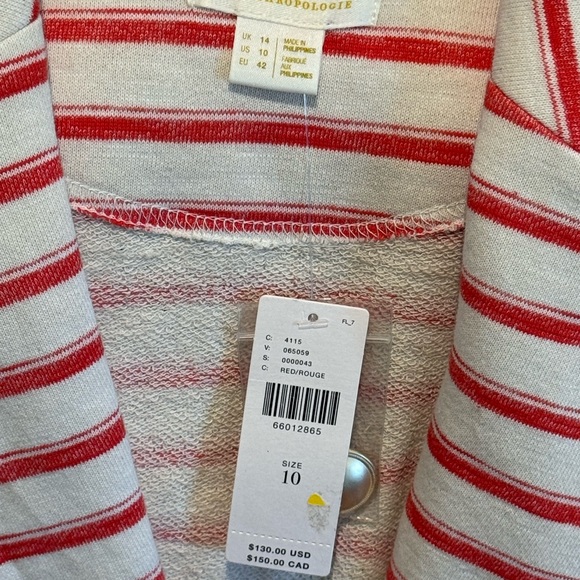 Anthro Maeve Striped Crop Jacket NWT - Picture 9 of 9